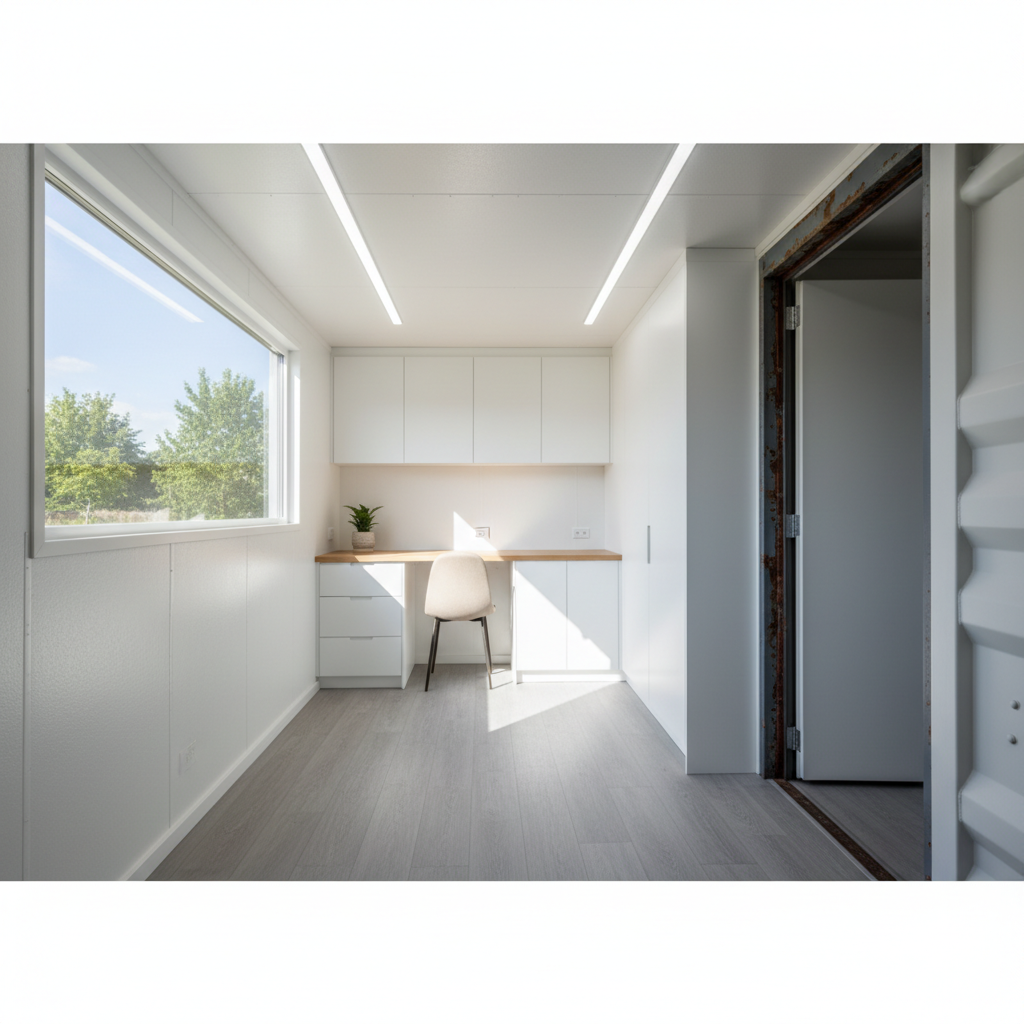 Container Unit Interior Conversion Specialists Inside a mobile clinic showing the high quality of custom container conversions durban with medical equipment.