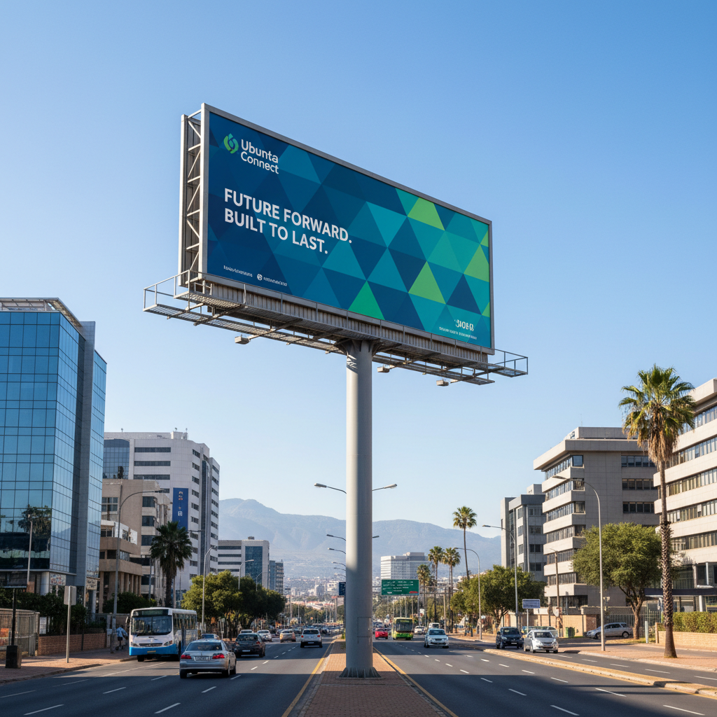 Outdoor billboard showcasing durable results from a pvc banner material supply in South Africa.