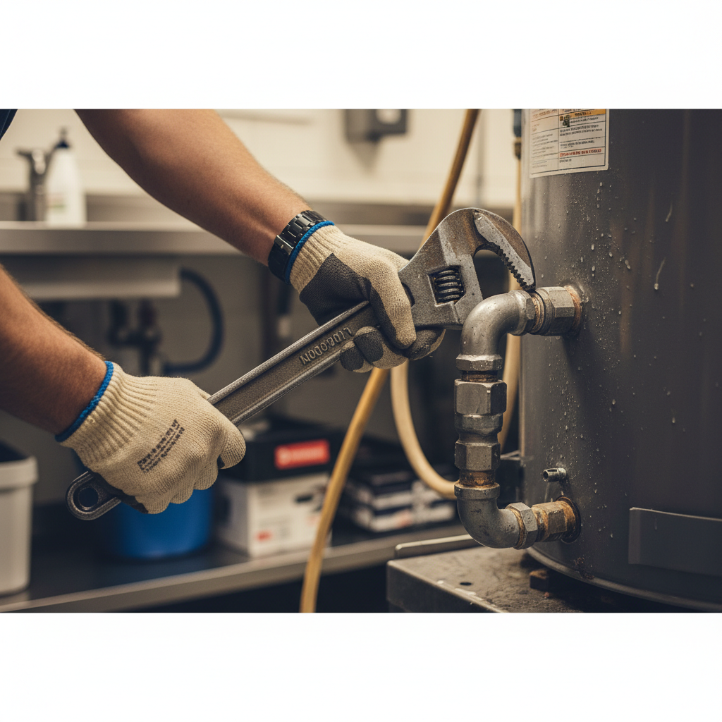 Commercial Water System Repair Johannesburg Skilled commercial plumbing contractors Johannesburg repairing a large scale water heating system.