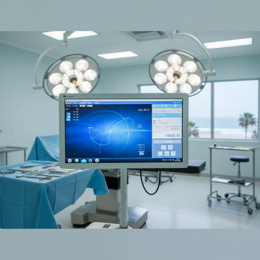 Laparoscopic Surgical Equipment Advanced laparoscopic equipment and monitors used for fibroid removal surgery durban in a clean hospital theatre.