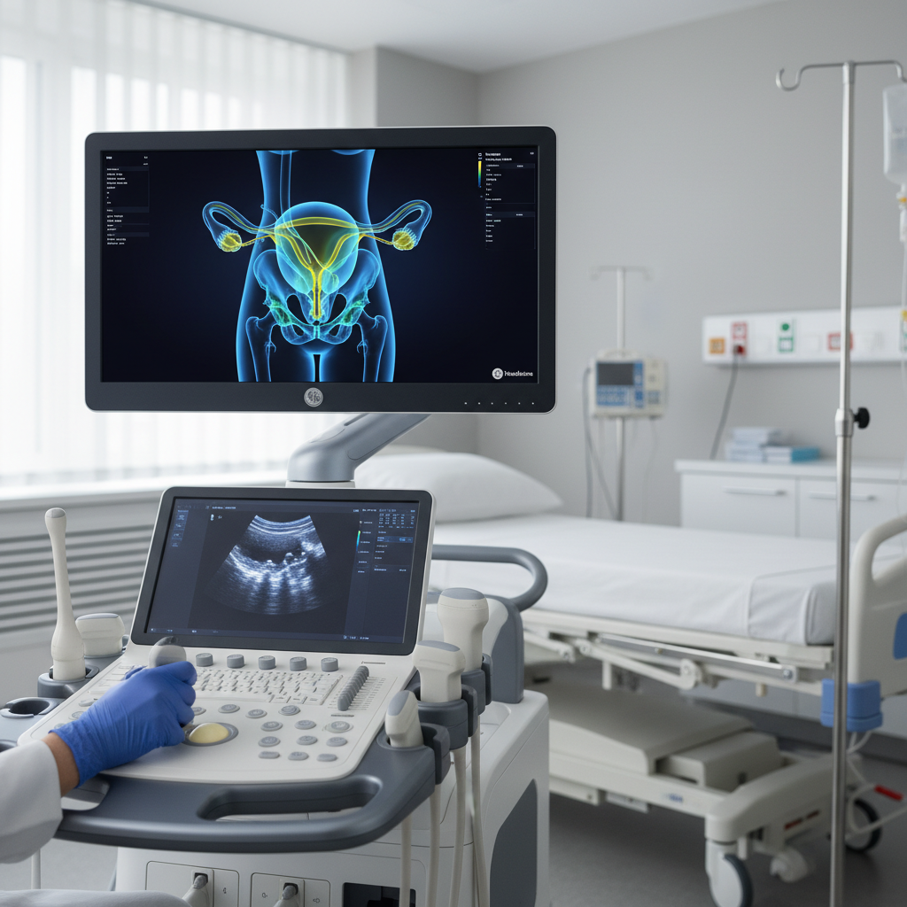 High Resolution Medical Ultrasound Display A modern medical monitor showing results at our 3d ultrasound scan durban gynecologist clinic.